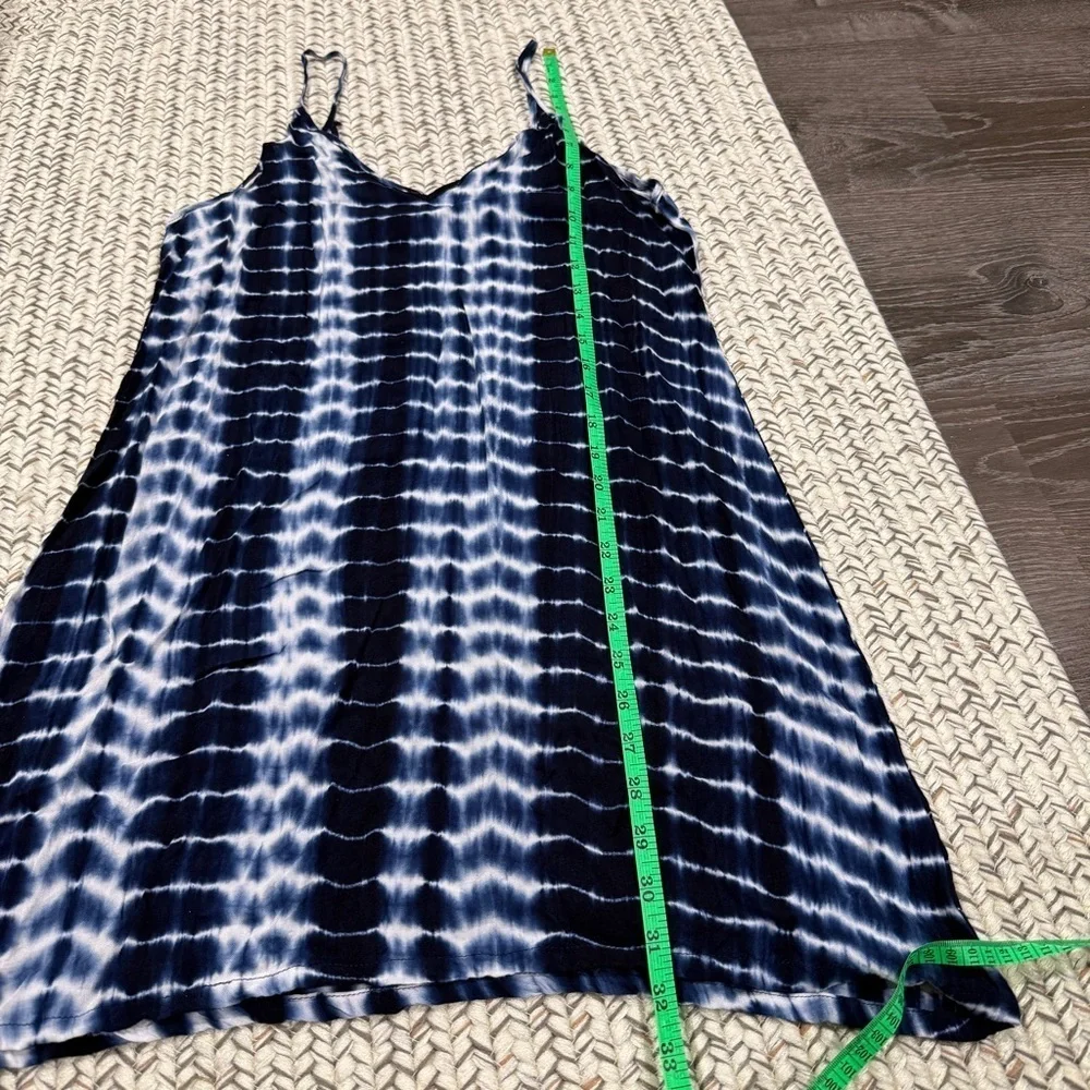 SHEIN Blue Tie Dye Mini Loose Fitting Dress